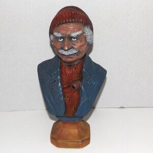 1970s Ceramic Hand Painted Holland Mold Old Salty Dog Bust Sailor Fisherman